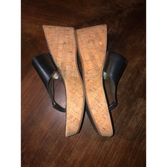 Sam Edelman Sandals Preppy Summer Black  Rose 3D  Cork  Wedges  10 - Picture 2 of 9